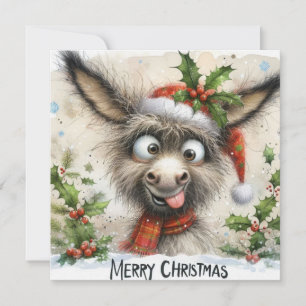 Silly donkey Flat Holiday Card