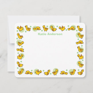 Silly Duckies Green Baby Shower Thank You Card