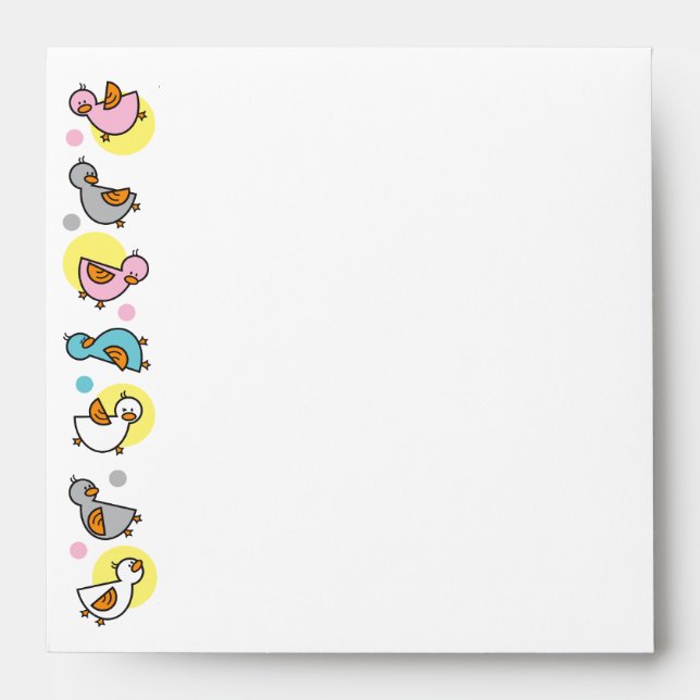 Silly Duckies Pastel Baby Shower Custom Envelope (Front)