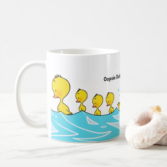 Silly Duckling Makes a Splash Coffee Mug (With Donut)