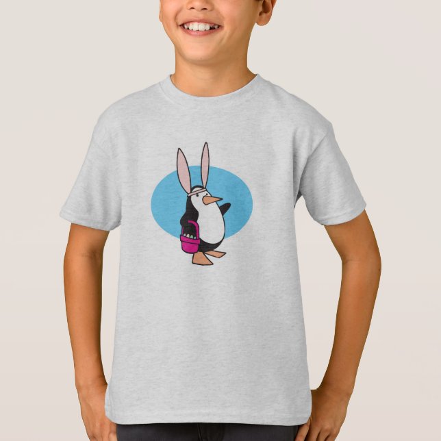 silly easter bunny penguin T-Shirt (Front)