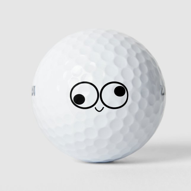 Silly face fun humour  golf balls (Front)