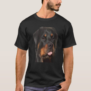 Silly  Face Rottweiler With Tongue Out Vector T-Shirt