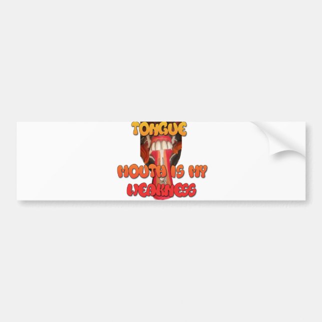 Silly Face: Tongue-Out Expression Humor Bumper Sticker (Front)