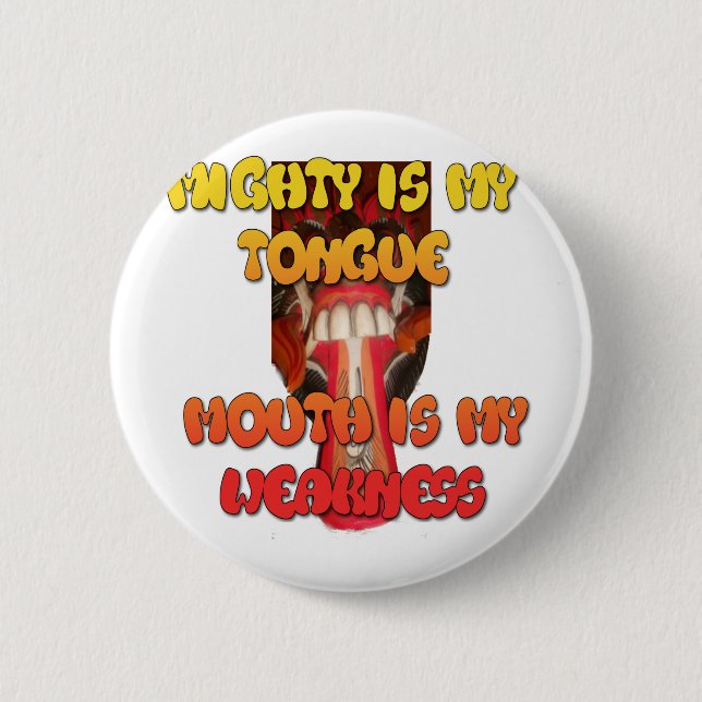 Silly Face: Tongue-Out Expression Humour 6 Cm Round Badge (Front)