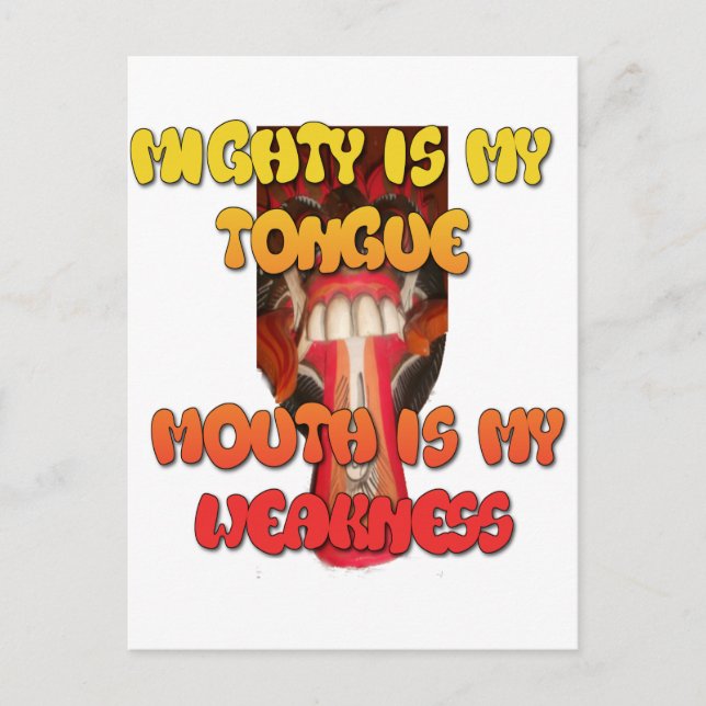 Silly Face: Tongue-Out Expression Humour Postcard (Front)