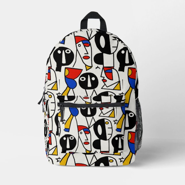 Silly Faces Printed Backpack (Front)