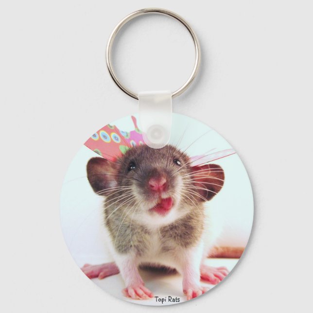 Silly Flutterby Rat Key Ring (Front)