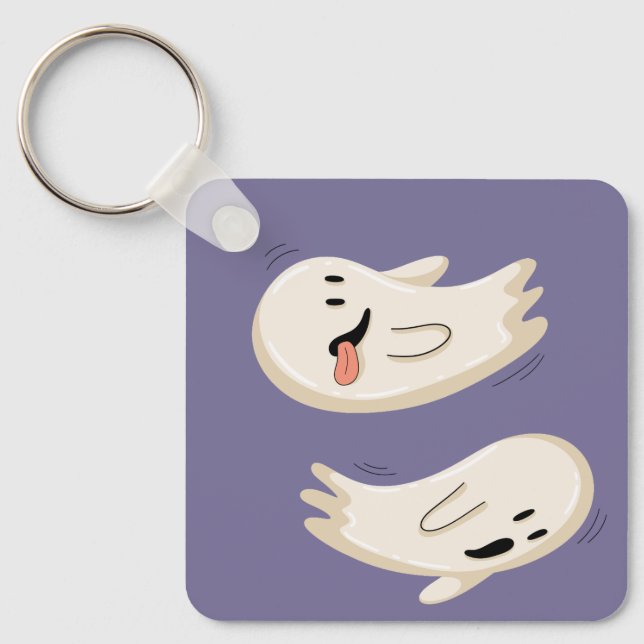 Silly Flying Ghosts Key Ring (Front)