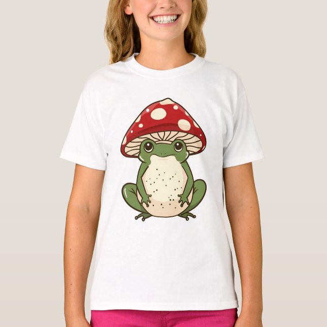Silly frog fly agaric mushroom T-Shirt (Front)