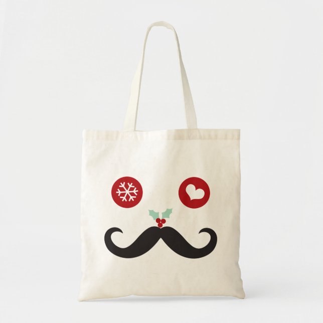 Silly Fun Cute Moustache Holiday Custom Bag (Front)