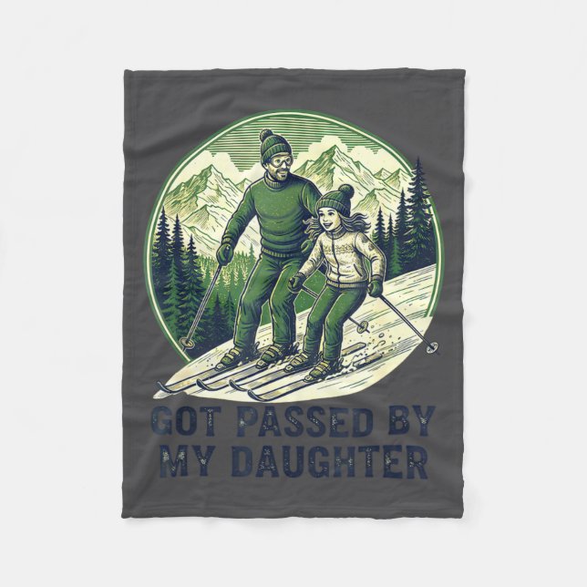Silly Fun Ped Skiing Got Daughter Daughter  Fleece Blanket (Front)