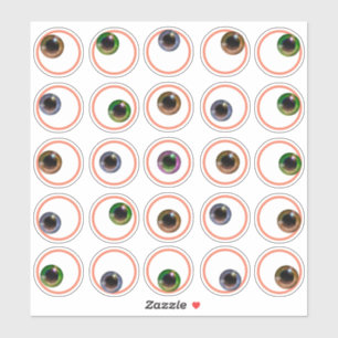 Silly Funny Cartoon Googly Eyeballs Sticker Set