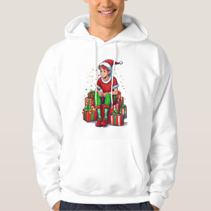 Silly Funny Christmas Santa Claus Elf Kid Hoodie