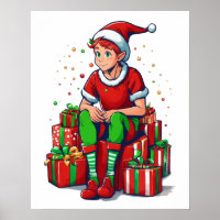 Silly Funny Christmas Santa Claus Elf Kid