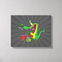 silly gator alligator drummer drumming cartoon