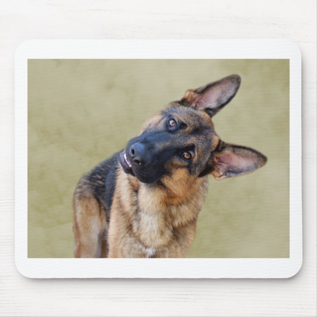 Silly German Shepherd Mouse Pad (Front)