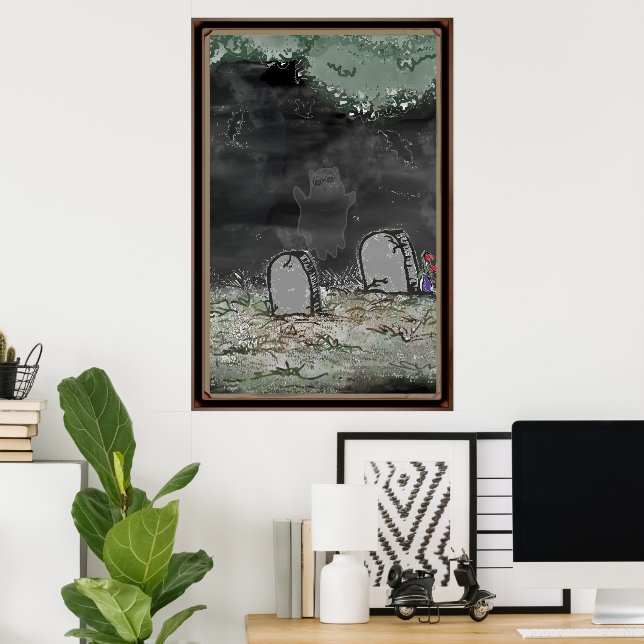 Silly Ghost Photo Framed Poster (Home Office)