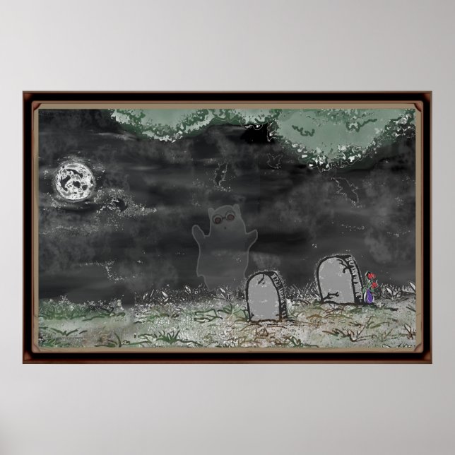 Silly Ghost Photo Horizontal Framed Poster (Front)