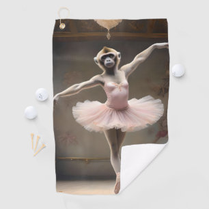 Silly Gibbon Ballerina Doing A Pirouette, Golf Towel