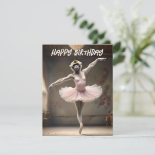 Silly Gibbon Ballerina Doing A Pirouette, RSVP Card
