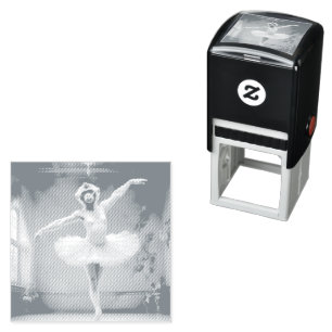 Silly Gibbon Ballerina Doing A Pirouette, Self-inking Stamp