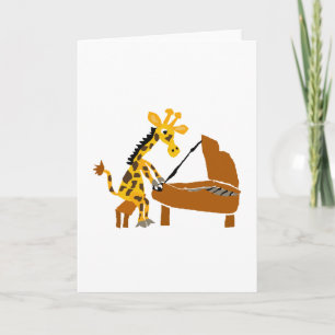 Silly Giraffe Playing the Piano Card