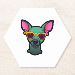 Silly Glasses Mexican Hairless Classic T-Shirt Paper Coaster