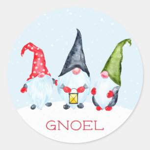 Silly Gnoel Christmas Classic Round Sticker