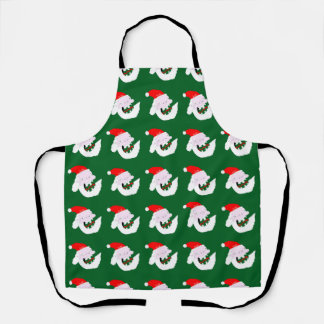 Silly goofy Santa Claus cartoon face Apron