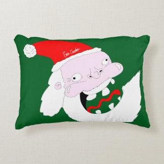 Silly goofy Santa Claus cartoon face Decorative Cushion