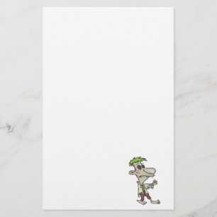 silly goofy zombie cartoon character stationery