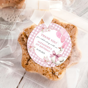 Silly Goose 1st Birthday Party Classic Round Sticker