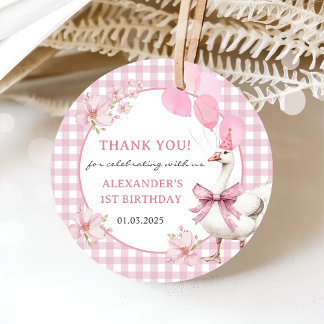 Silly Goose 1st Birthday Party Favour Tags