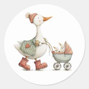 Silly Goose 2nd Baby Baby Shower Classic Round Sticker