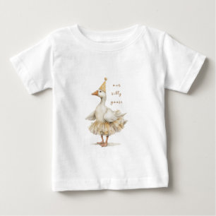 Silly Goose 3rd Birthday Yellow Watercolor Baby T-Shirt