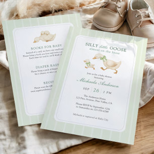 Silly Goose Almost On The Loose Baby Shower Invitation