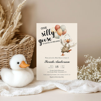 Silly Goose almost on the loose Baby shower Invitation
