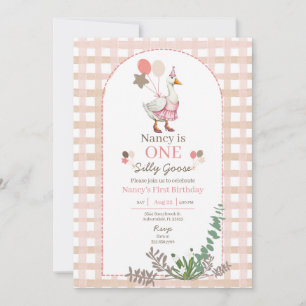 Silly Goose Any Age Birthday Brown Invitation