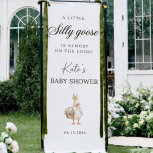 Silly Goose Baby Shower Banner, Personalized Goose Banner