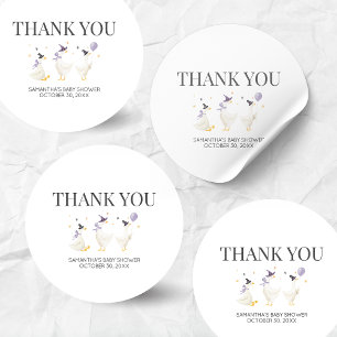 Silly Goose Baby Shower Classic Round Sticker