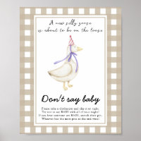 Silly Goose Baby Shower - Don't say baby