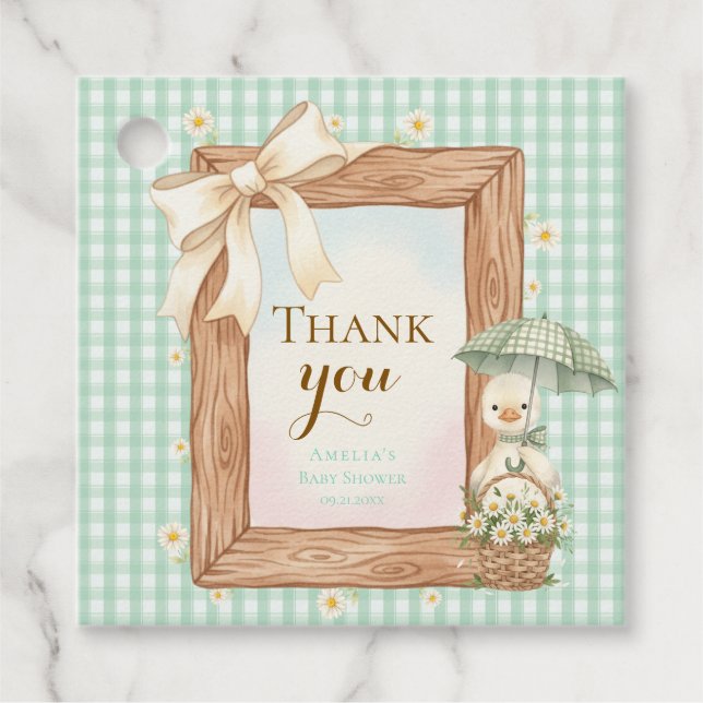 Silly Goose Baby Shower Favor Tag (Front)