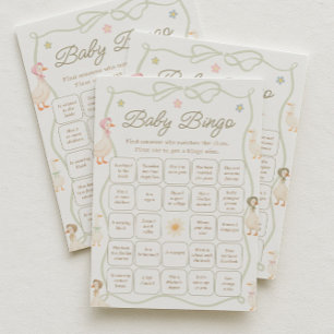 Silly Goose Baby Shower Find the Guest Bingo Game Invitation
