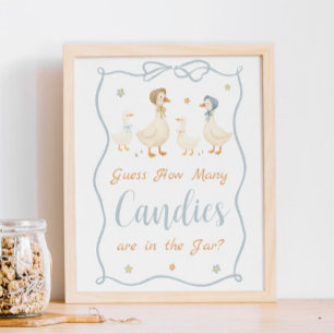 Silly Goose Baby Shower Guess How Many Candies Poster
