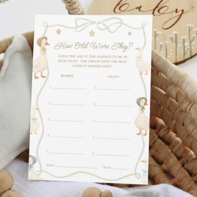 Silly Goose Baby Shower How Old Were They Game  Invitation (Creator Uploaded)