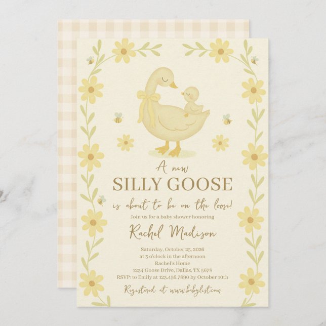 Silly Goose Baby Shower Invitation (Front/Back)