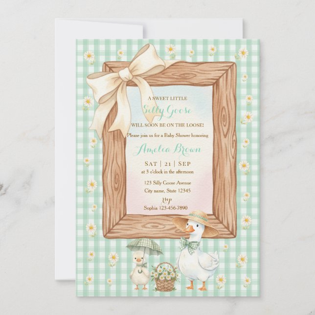 Silly Goose Baby Shower Invitation (Front)