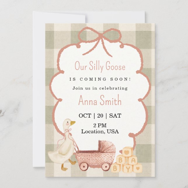 "Silly Goose" Baby Shower Invitation (Front)