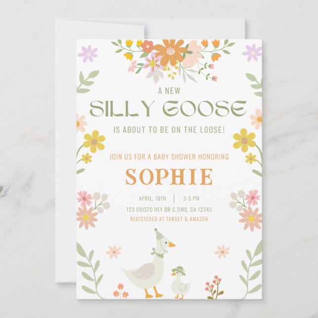 Silly Goose Baby Shower Invitation (Front)